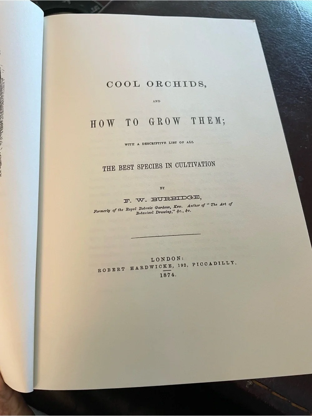 Cool Orchids and How to Grow Them by F.W. Burbidge 1874 PB Reprint Out of Print